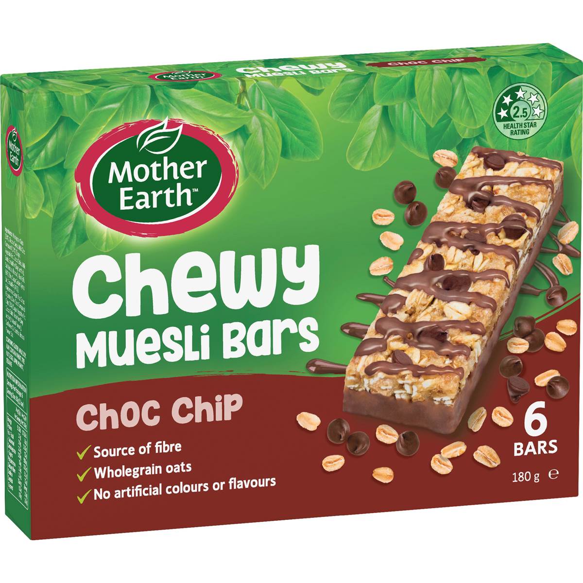 Mother Earth Chewy Muesli Bars Choc Chip