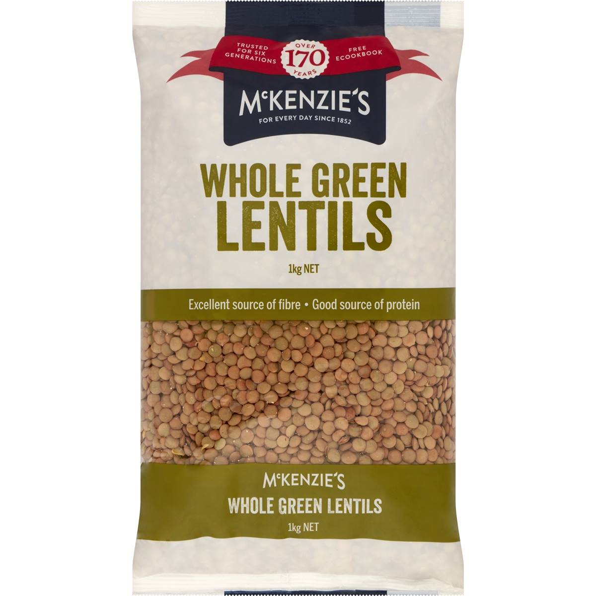 318 calories in Mckenzie's Lentils Whole Green (100g) calcount