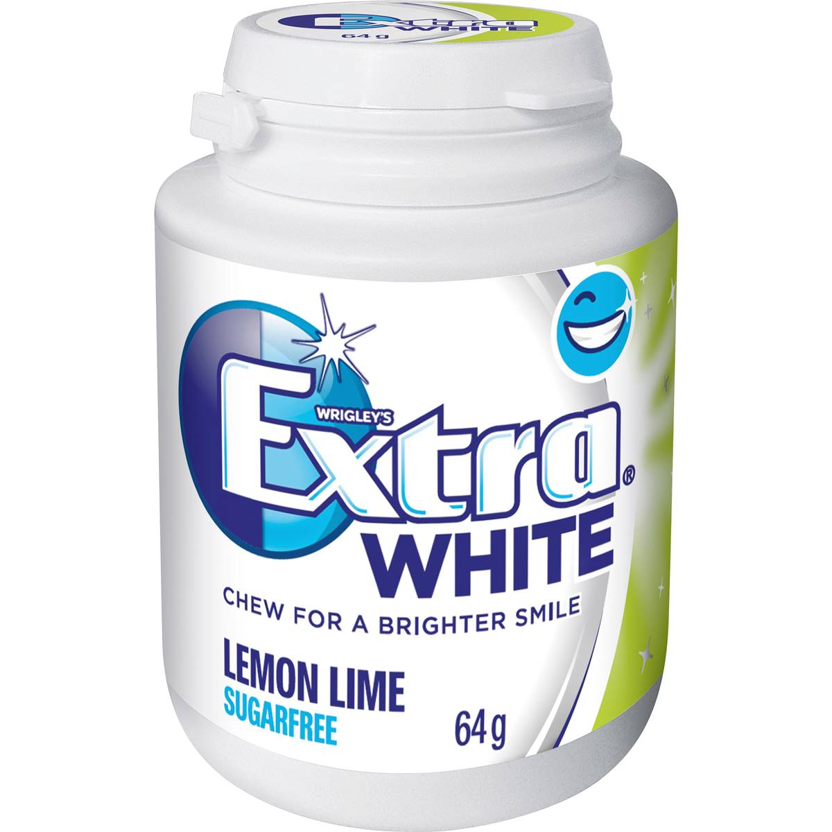 Calories in Extra White Lemon Lime Sugar Free Chewing Gum Bottle