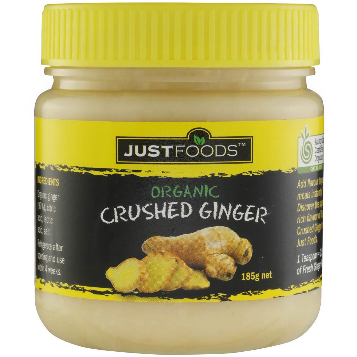 Calories in Just Foods Crushed Ginger Organic
