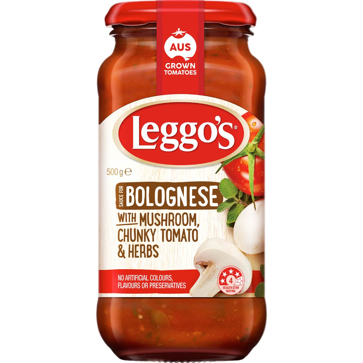 Leggo's Mushroom Bolognese With Chunky Tomato & Herbs Pasta Sauce