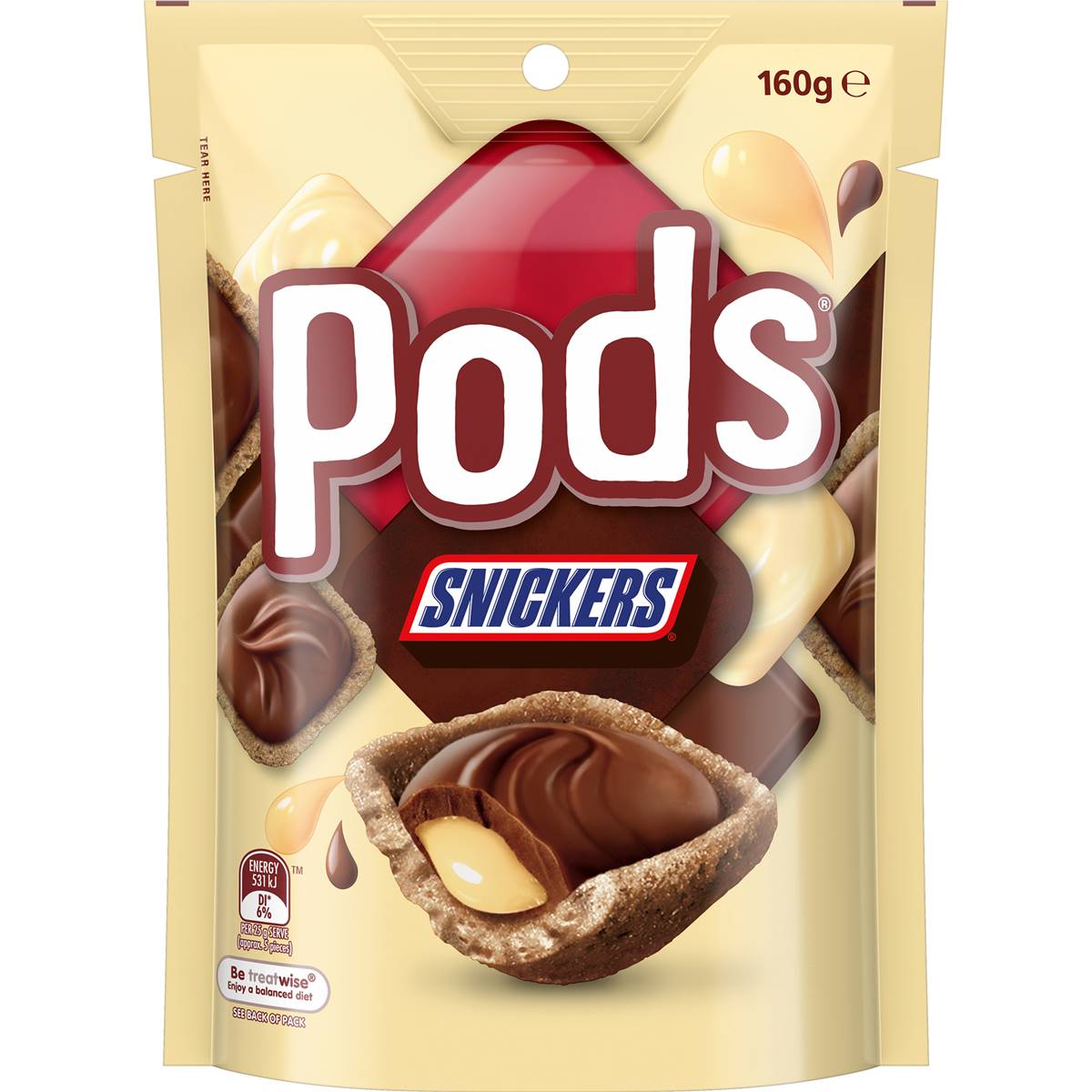 Calories in Pods Twix Chocolate Snack & Share Bag calcount