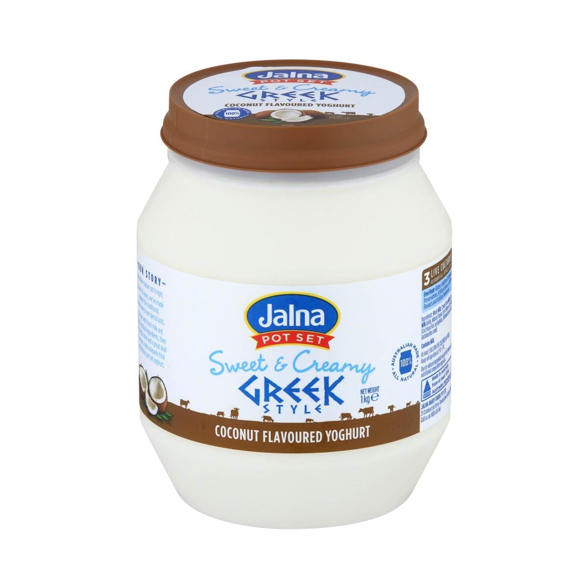 Jalna Sweet & Creamy Greek Style Coconut Flavoured Yoghurt 1kg