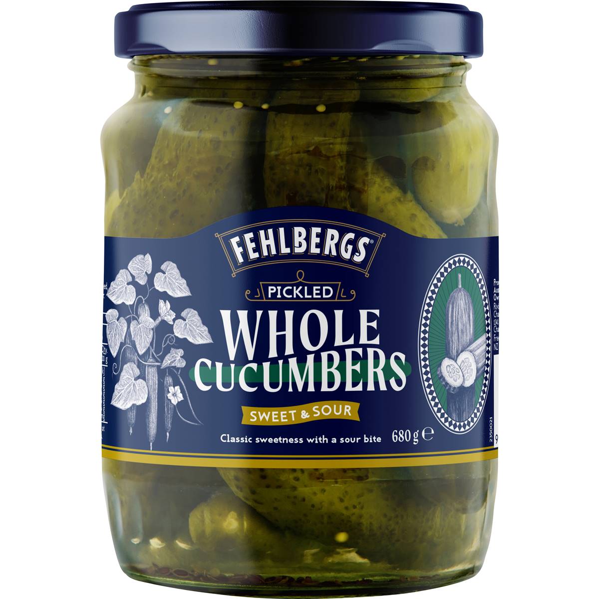 Calories in Fehlbergs Sweet & Sour Cucumbers calcount