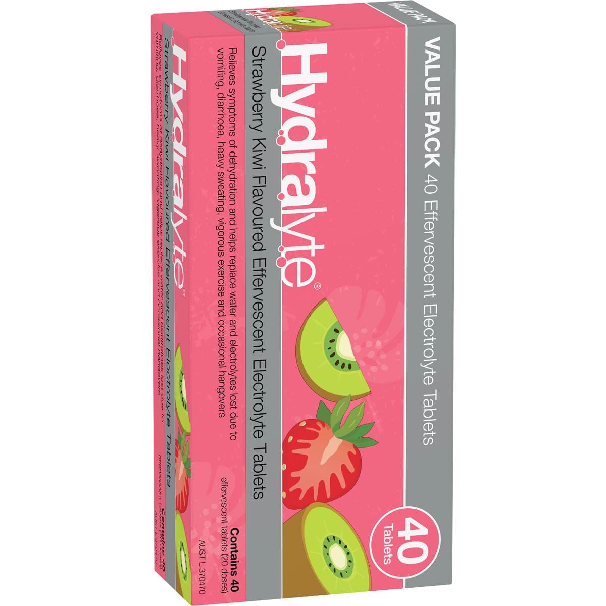 Hydralyte Effervescent Electrolyte Tablets Strawberry Kiwi