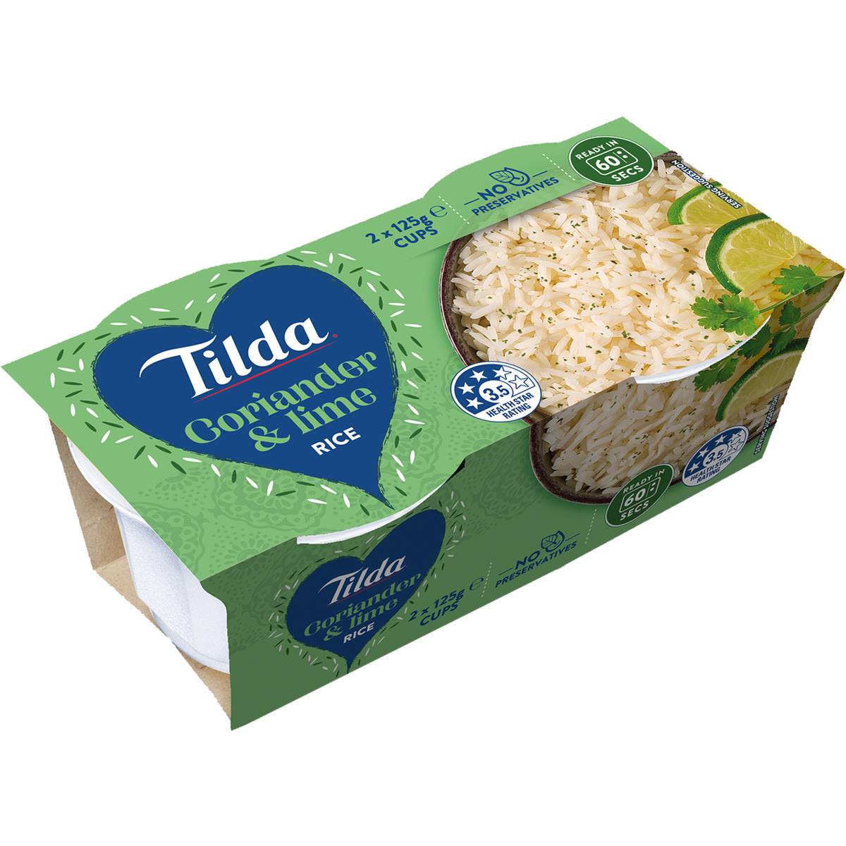 Tilda Microwave Coriander & Lime Rice Cups