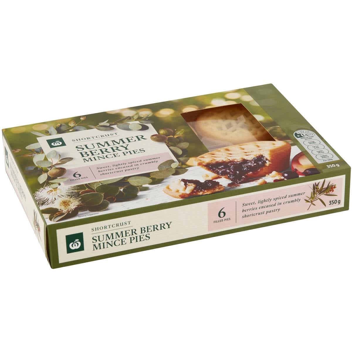Calories in Woolworths Summer Berry Mince Pies calcount