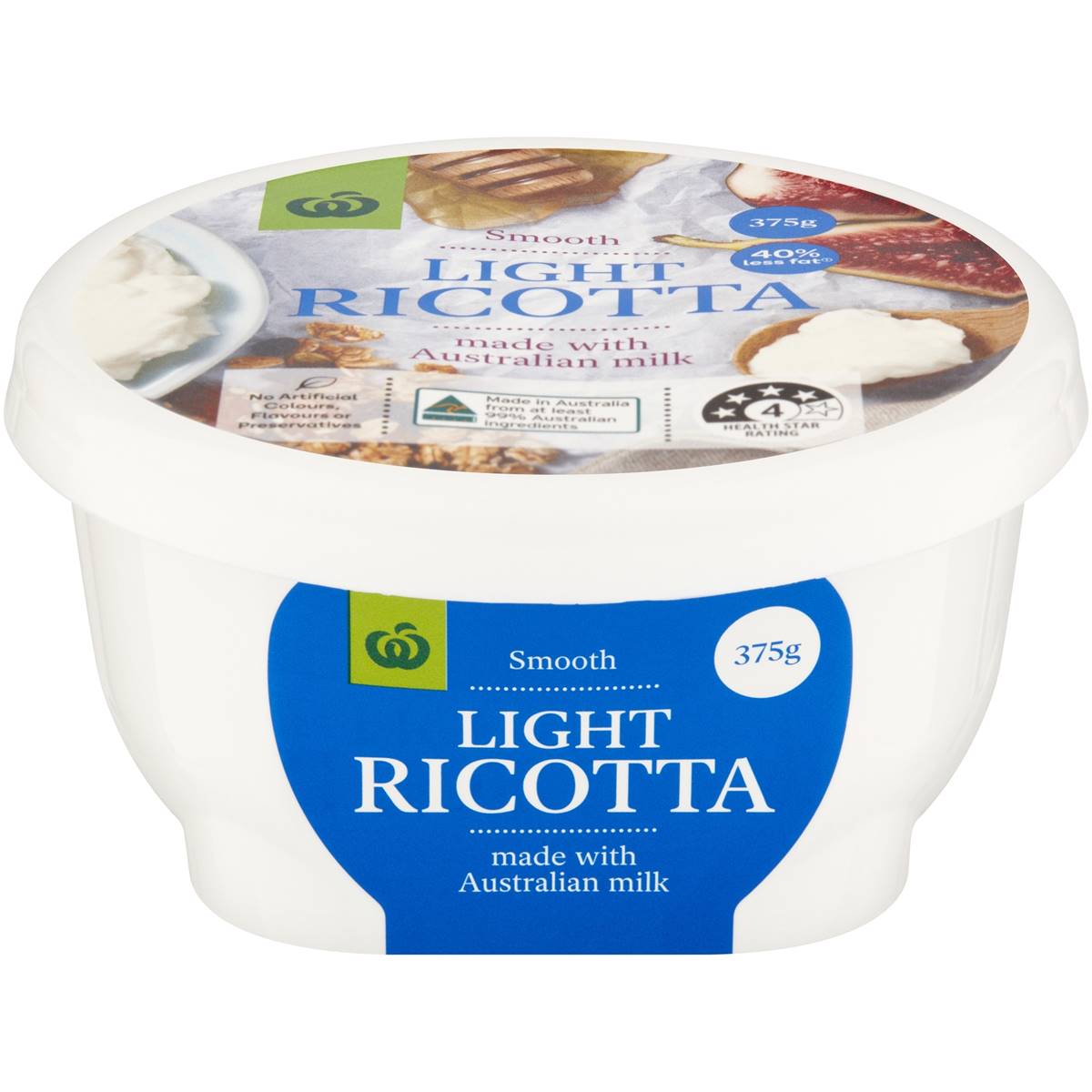 Calories in Woolworths Ricotta Light Cheese