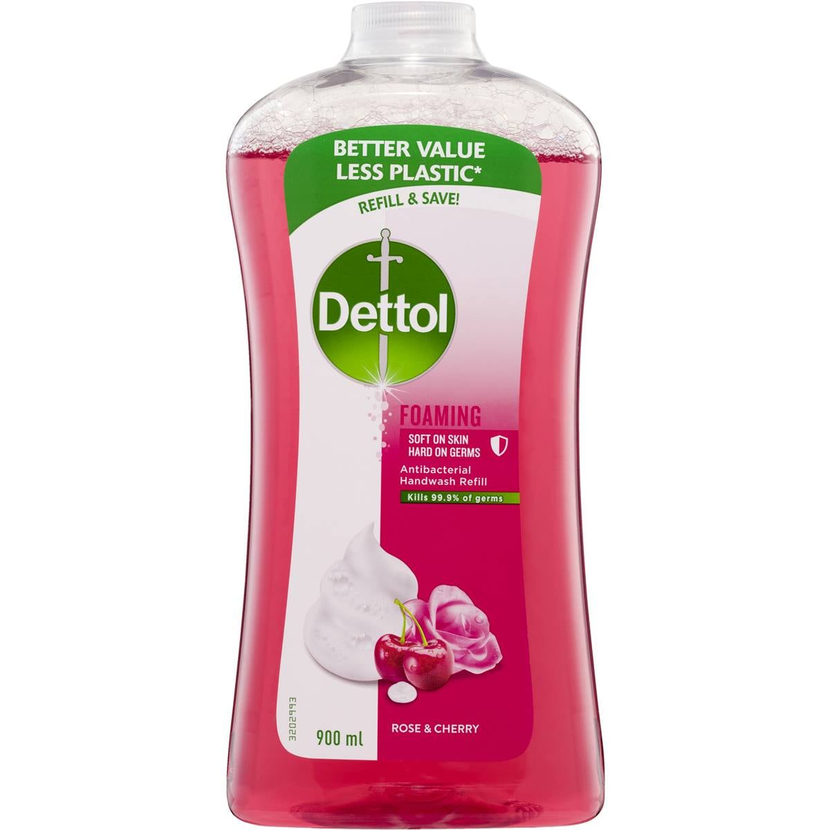 Dettol Antibacterial Foam Hand Wash Refill Rose & Cherry 900mL