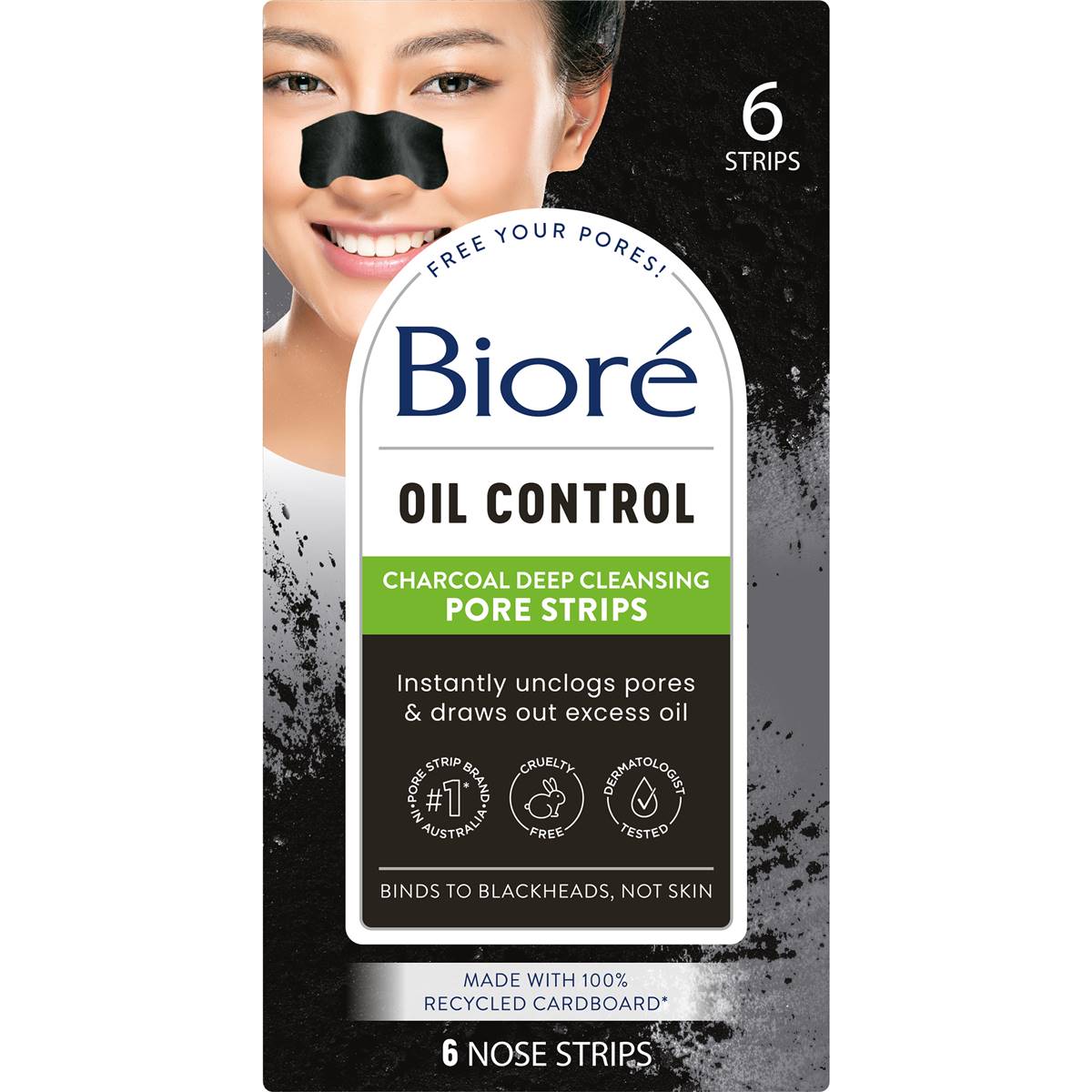 Biore Deep Cleansing Charcoal Pore Strip 6 pack