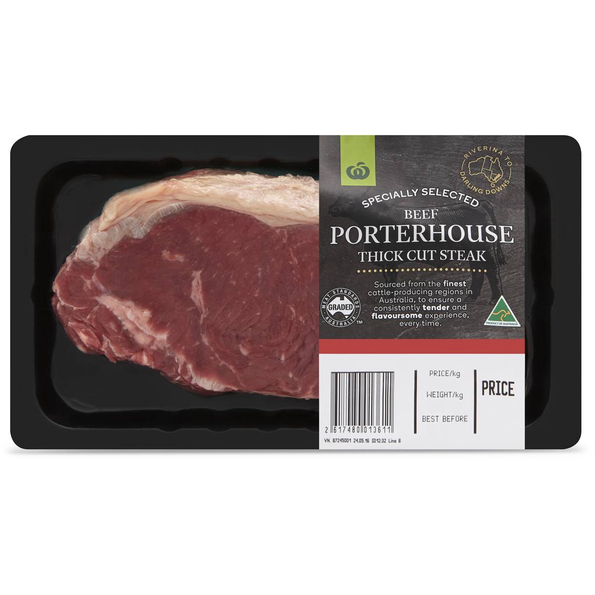 Premium Thick Cut Porterhouse Steak min. 250g Woolworths