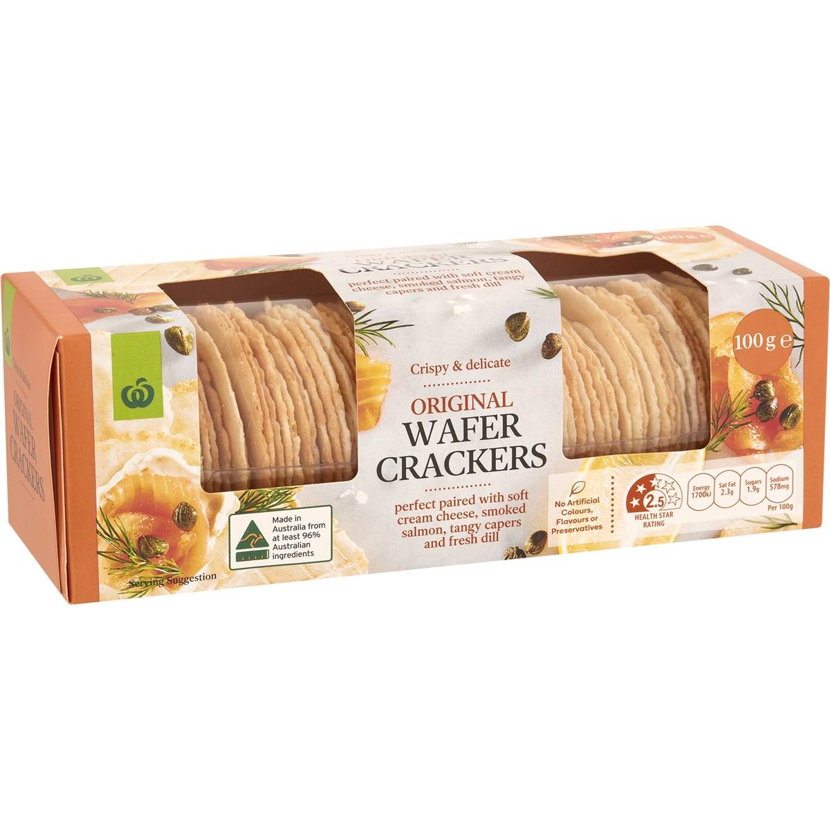 Calories in Woolworths Original Wafer Crackers calcount