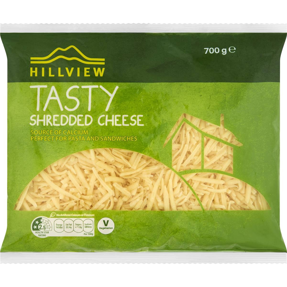 Hillview Tasty Shredded Cheese 700g Woolworths