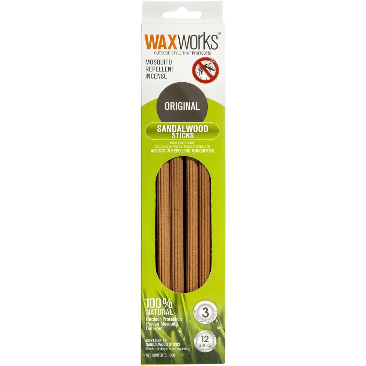 Waxworks Sandalwood Mozzie Sticks With Eucalyptus & Citronella