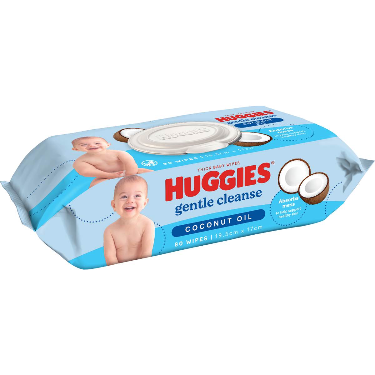 Huggies Thick Baby Wipes Coconut Oil 80 pack