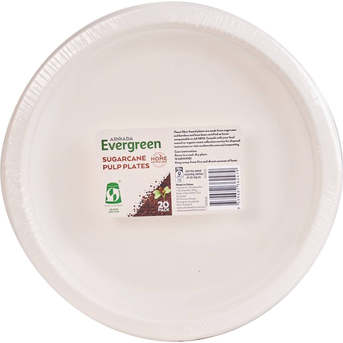 Armada Evergreen Sugarcane Pulp Plates