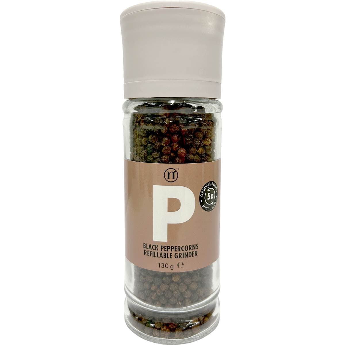 Natural Large Black Peppercorns Grinder