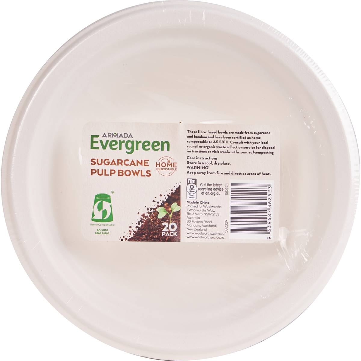 Armada Evergreen Sugarcane Pulp Bowls