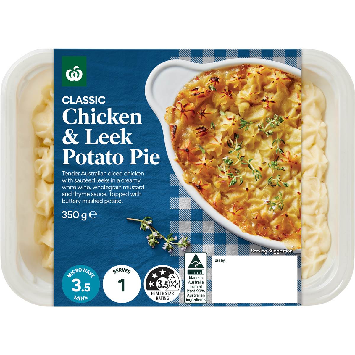 Woolworths Chicken & Leek Potato Pie 350g