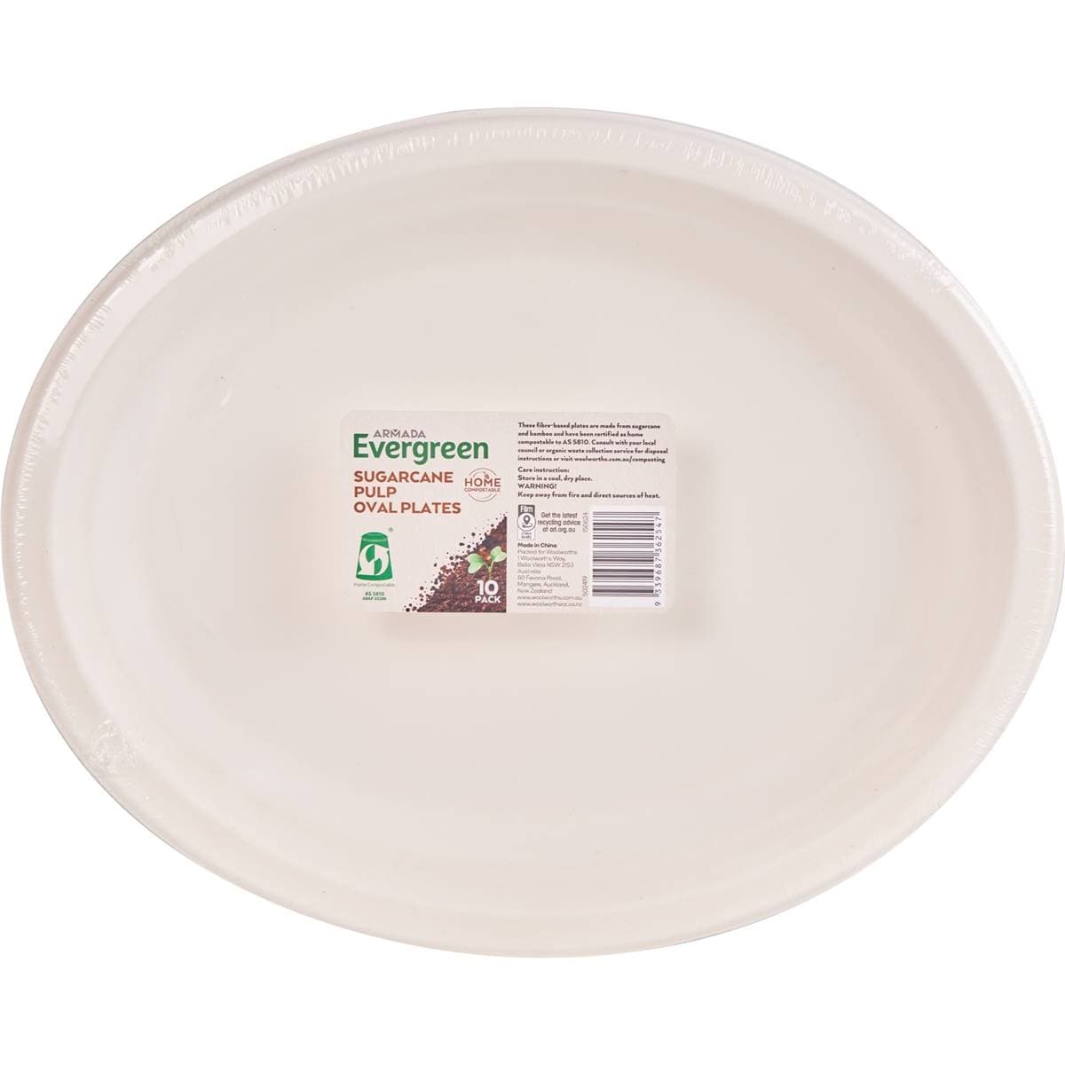 Armada Evergreen Sugarcane Pulp Oval Plates