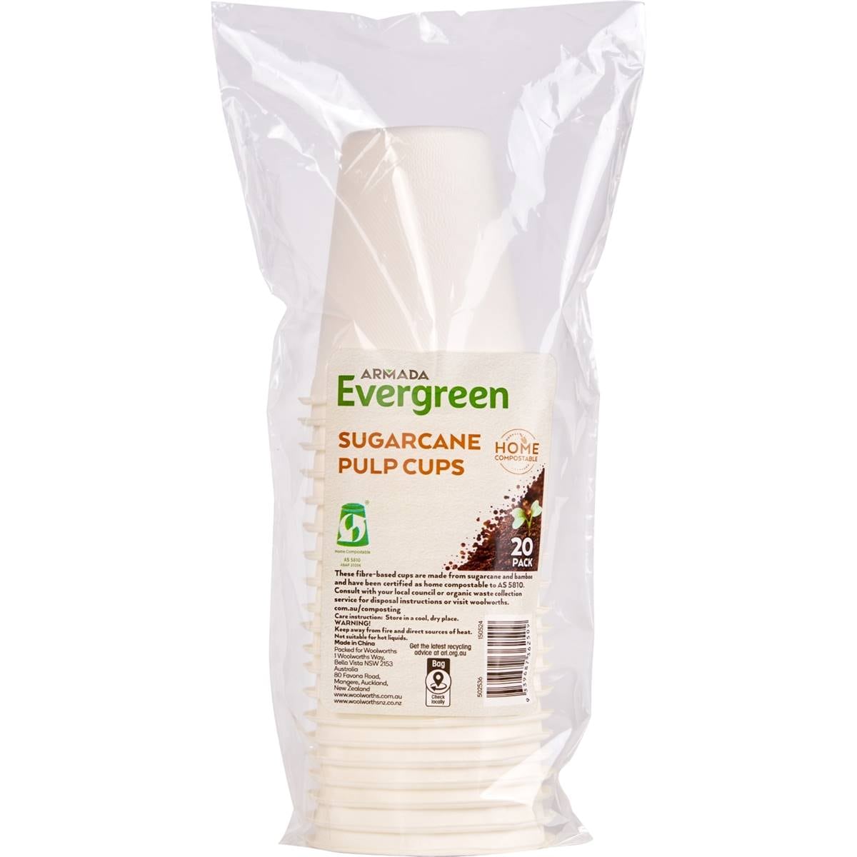 Armada Evergreen Sugarcane Pulp Cups