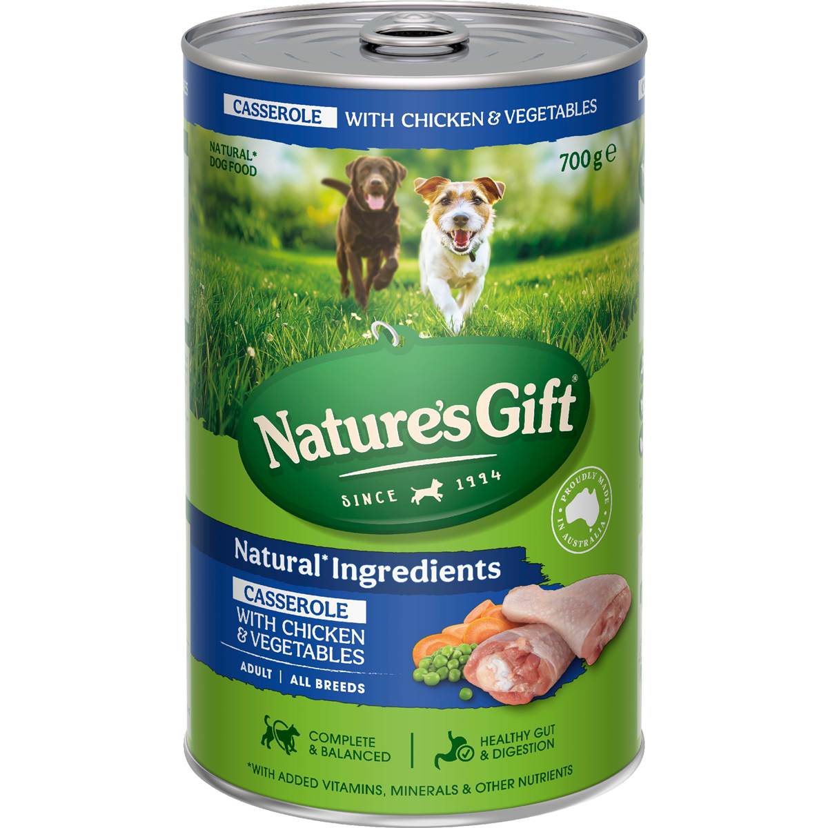 Nature's Gift Adult Wet Dog Food Tin Chicken Casserole 700g