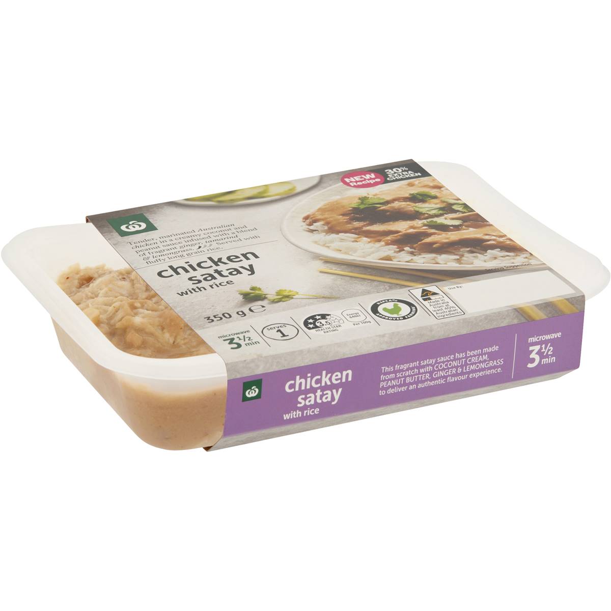 Calories in Woolworths Thai Satay Chicken With Rice