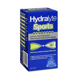 Hydralyte Sports Effervescent Tablets Lemon Lime