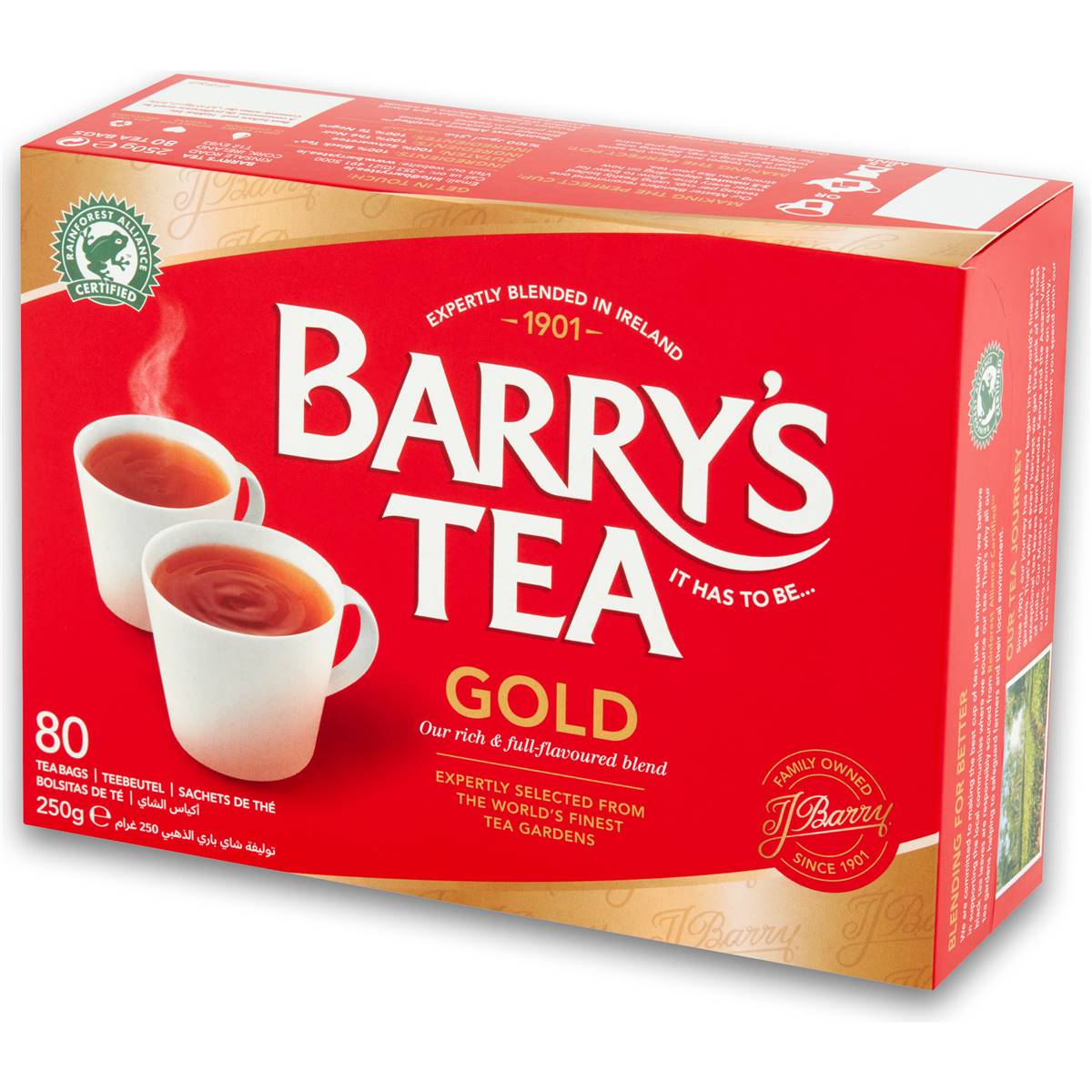 Calories in Barrys Gold Blend Tea 80's