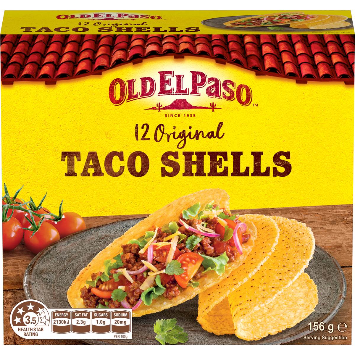 Calories in Old El Paso Mexican Jumbo Taco Shells Calorie Counter Australia