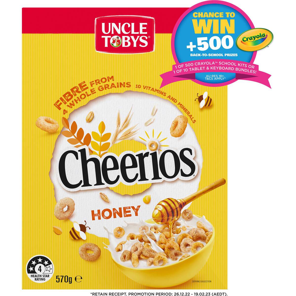 Calories in Uncle Tobys Cereal Cheerios Honey calcount