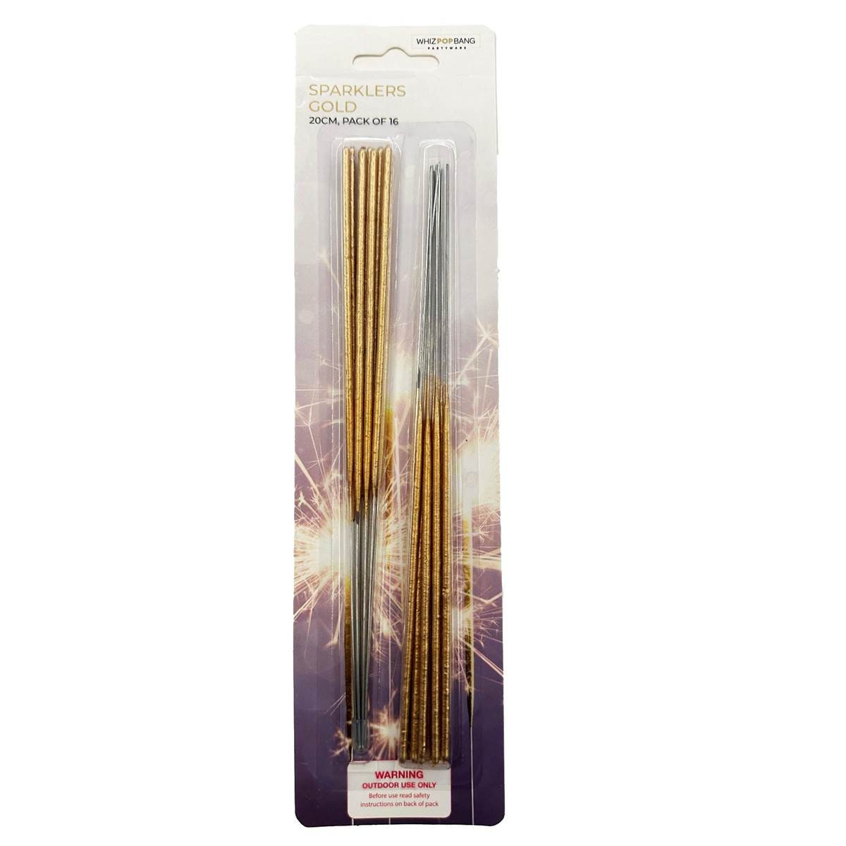 Whiz Pop Bang Gold Sparklers 20cm