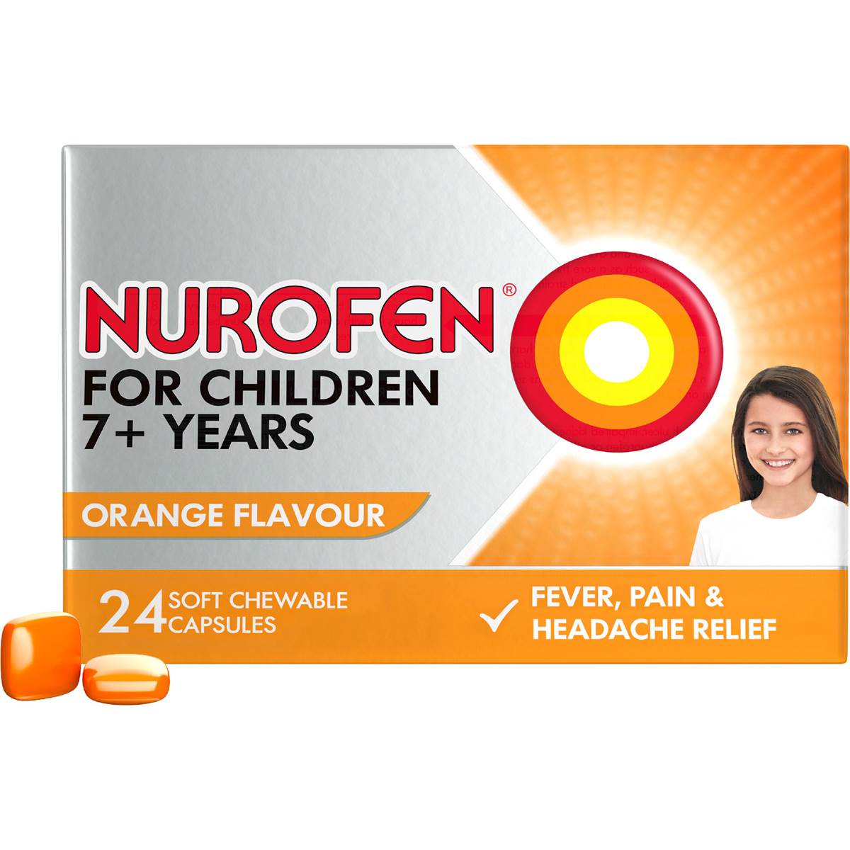 Nurofen For Children 7+ Yrs Chewable Ibuprofen Orange 24 pack