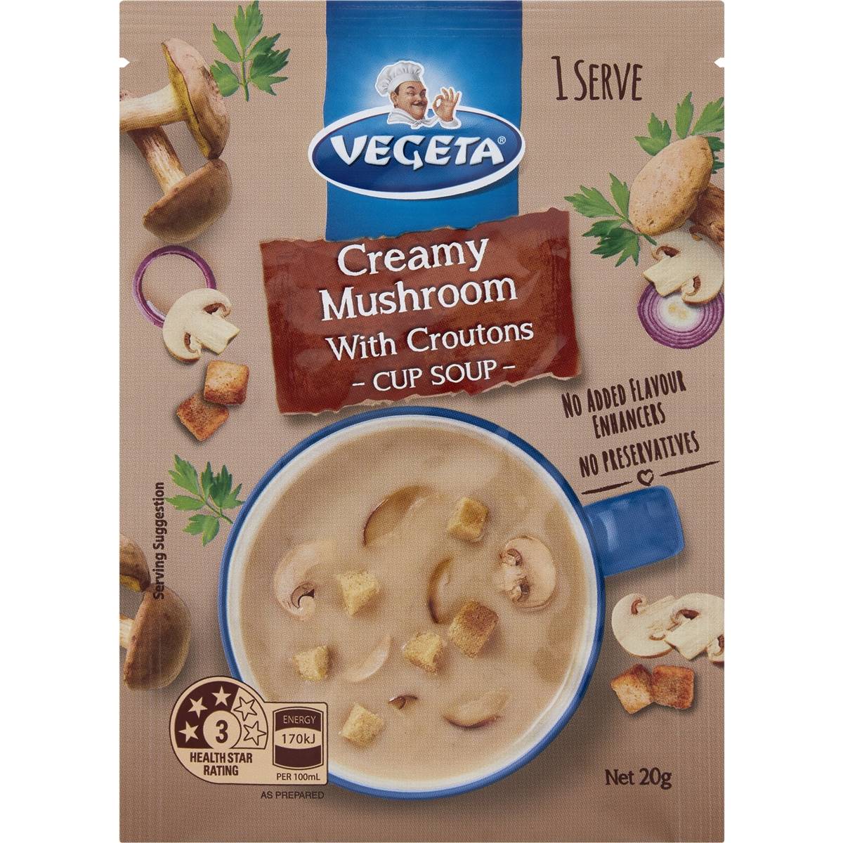 Vegeta Creamy Mushroom With Croutons Cup Soup