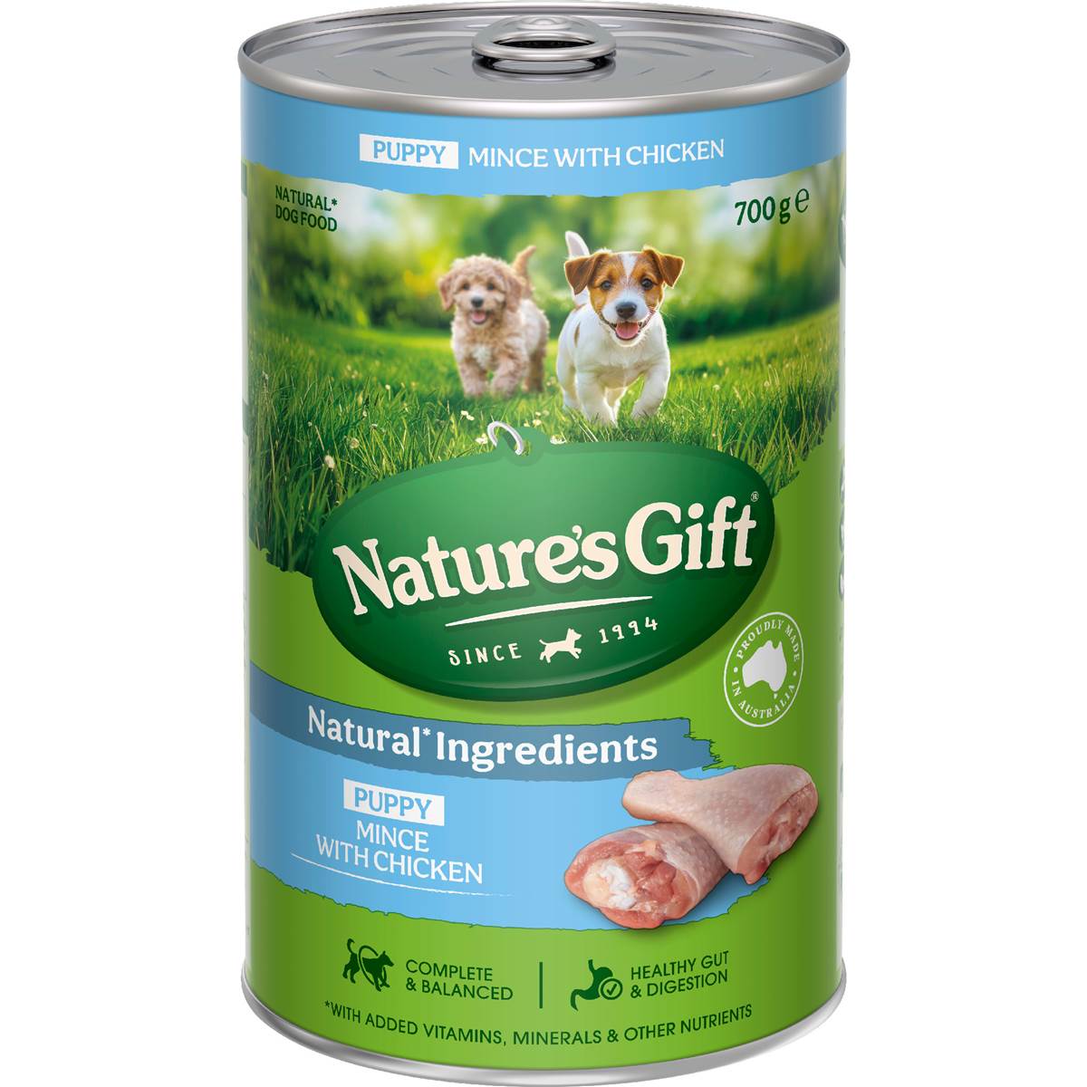 Nature's Gift Puppy Wet Dog Food Mince With Chicken 700g