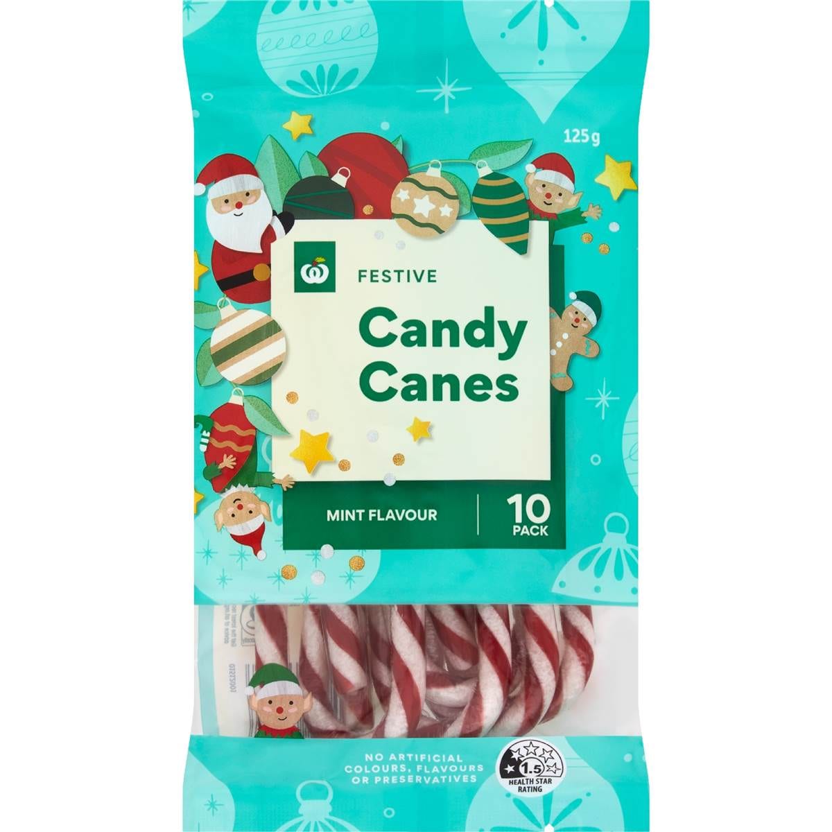 397 calories in Woolworths Mini Candy Cane Assorted Strawberry & Peach Flavours (100g) calcount
