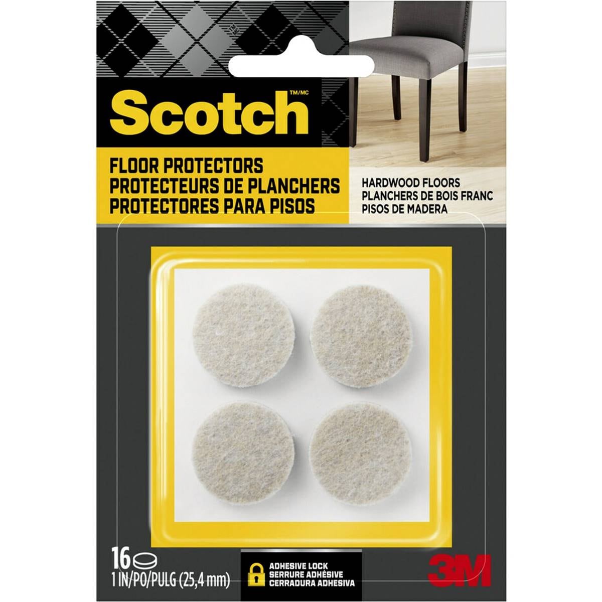 Scotch Felt 2.5cm Floor Protectors Round