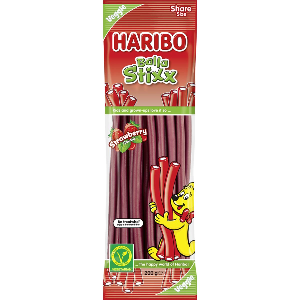 Haribo Balla Stixx Strawberry 200g