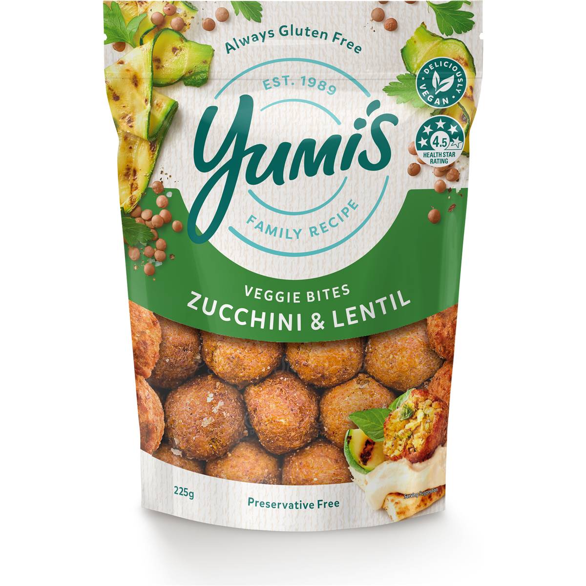 Calories in Yumi's Delights Zucchini & Lentil