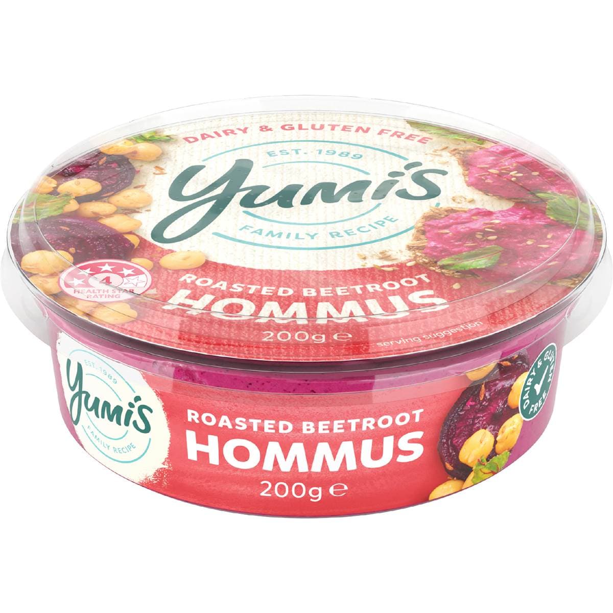 Yumi's Roasted Beetroot Hommus Dip 200g