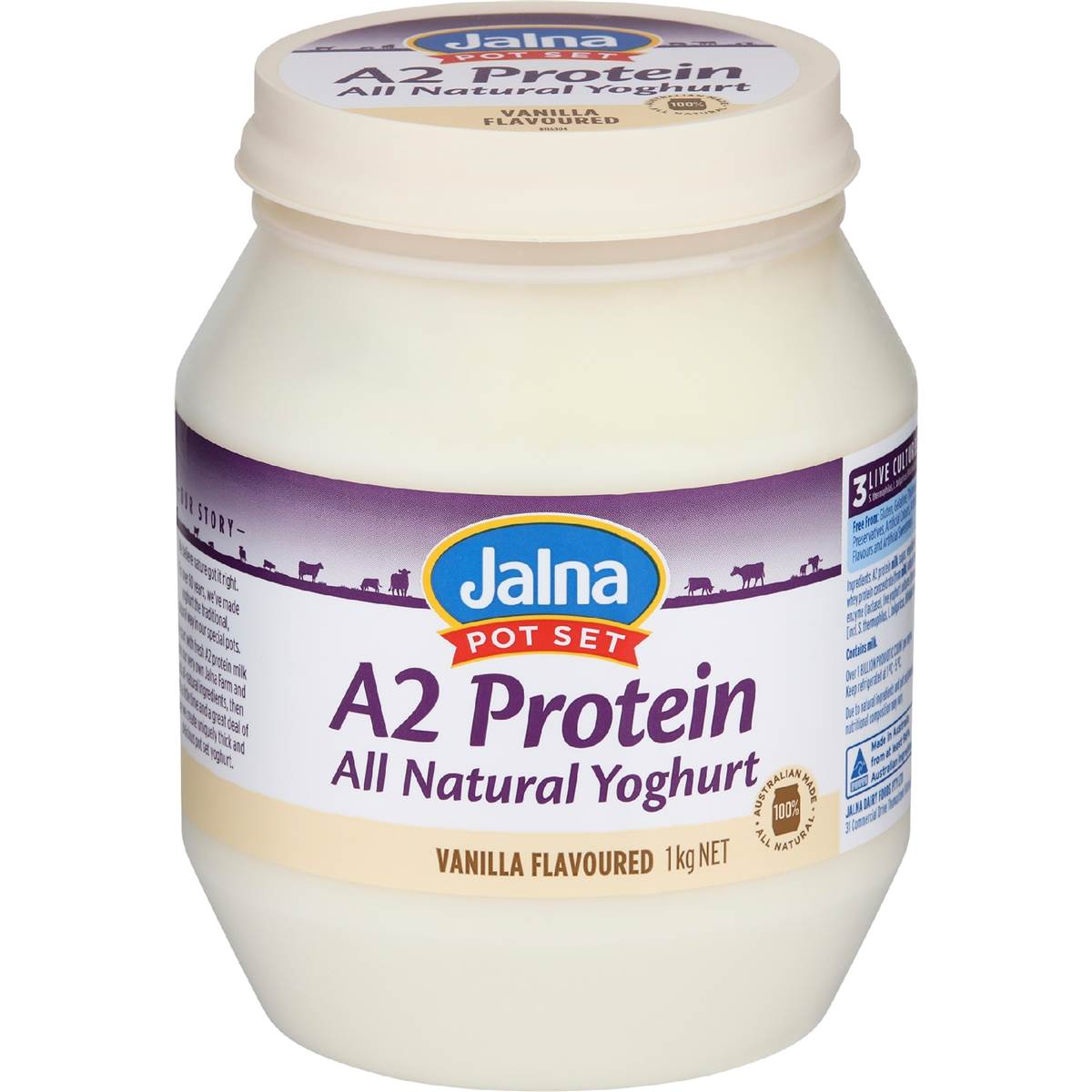 Jalna Pot Set A2 Protein All Natural Yoghurt Vanilla 1kg