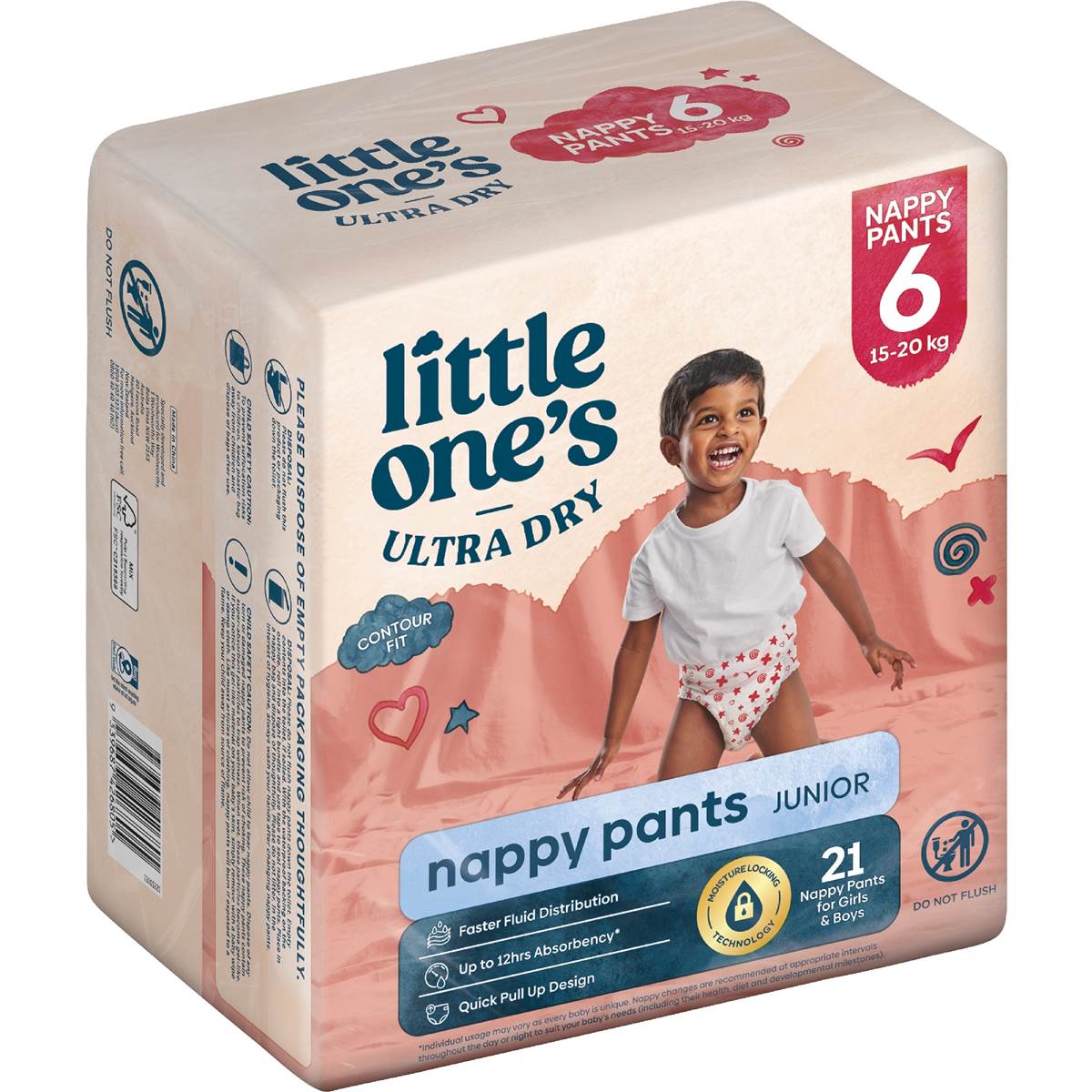 Little One's Nappy Pants Junior 15-20 Kg Boys & Girls 21 pack