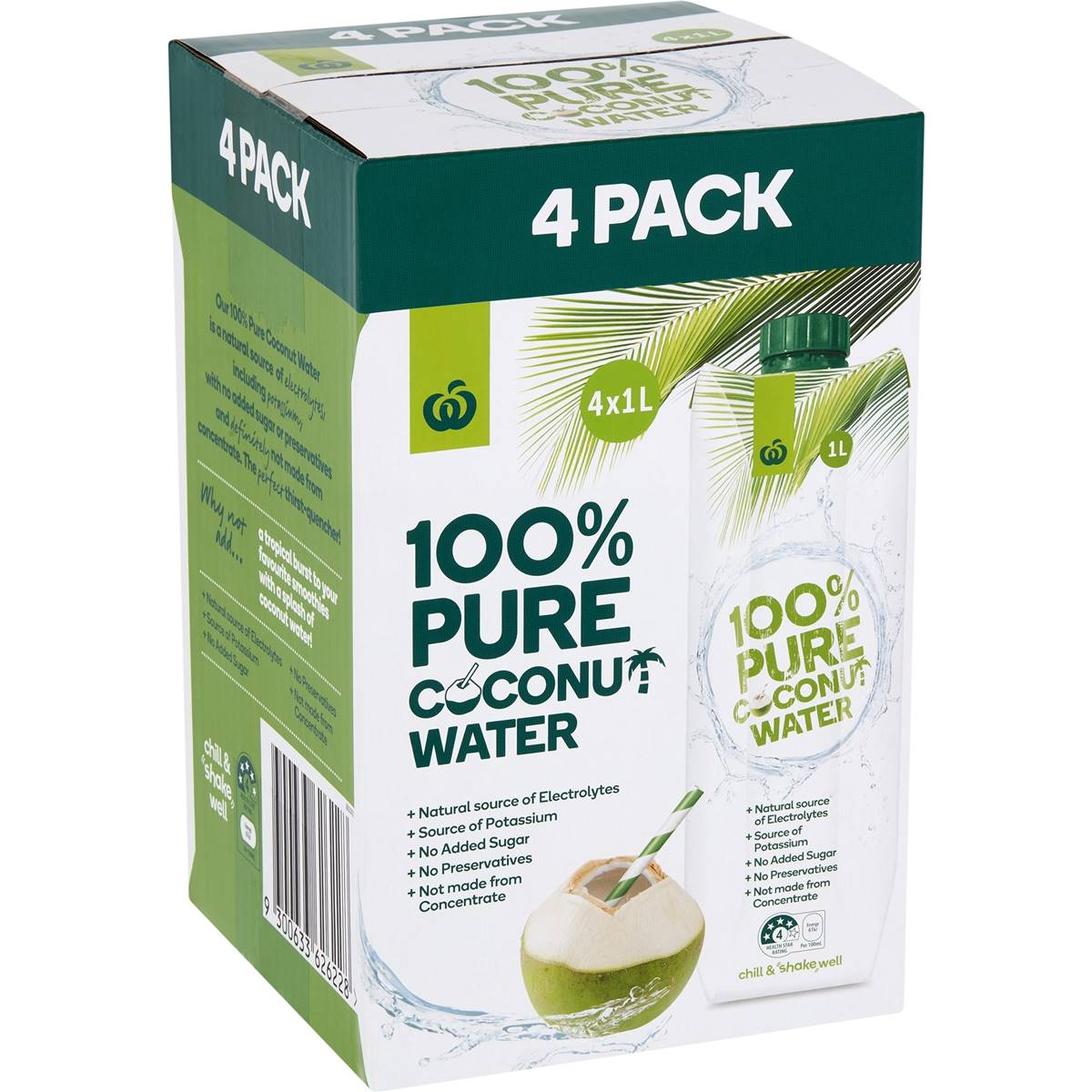 Calories in Woolworths 100 Pure Coconut Water calcount