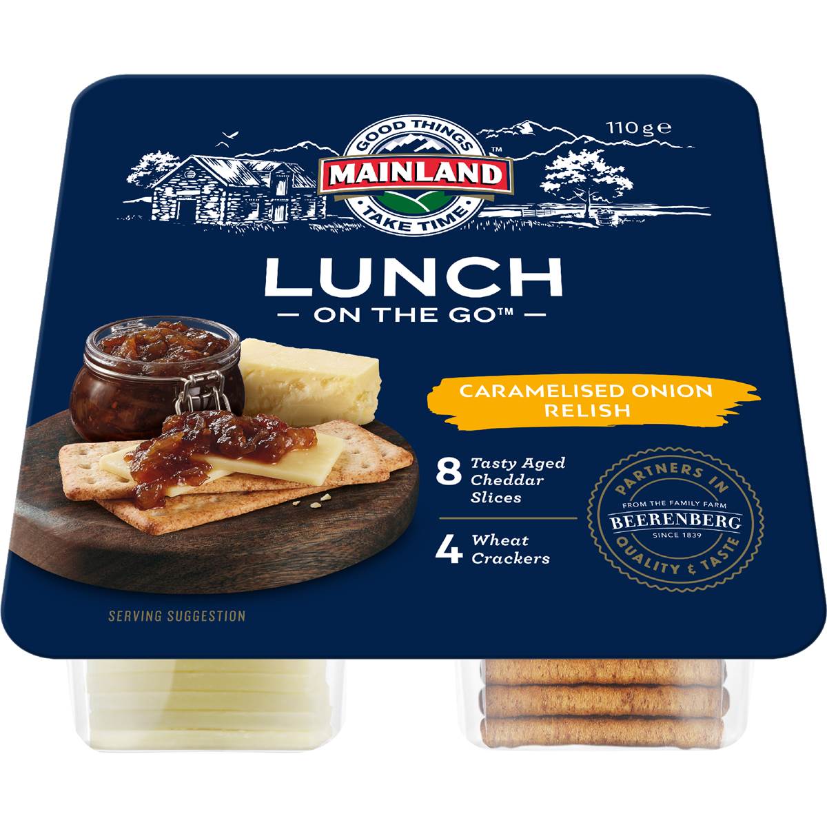 Mainland Lunch On The Go Cheese With Crackers & Caramelised Onion 110g