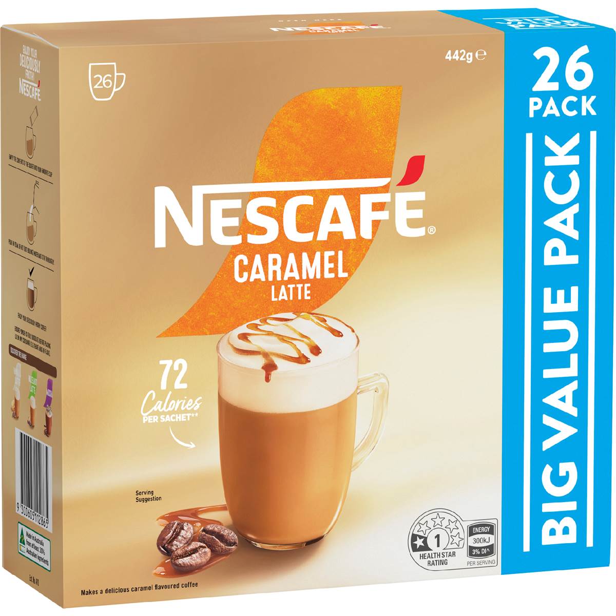 Calories in Nescafe Coffee Sachets Caramel Latte calcount