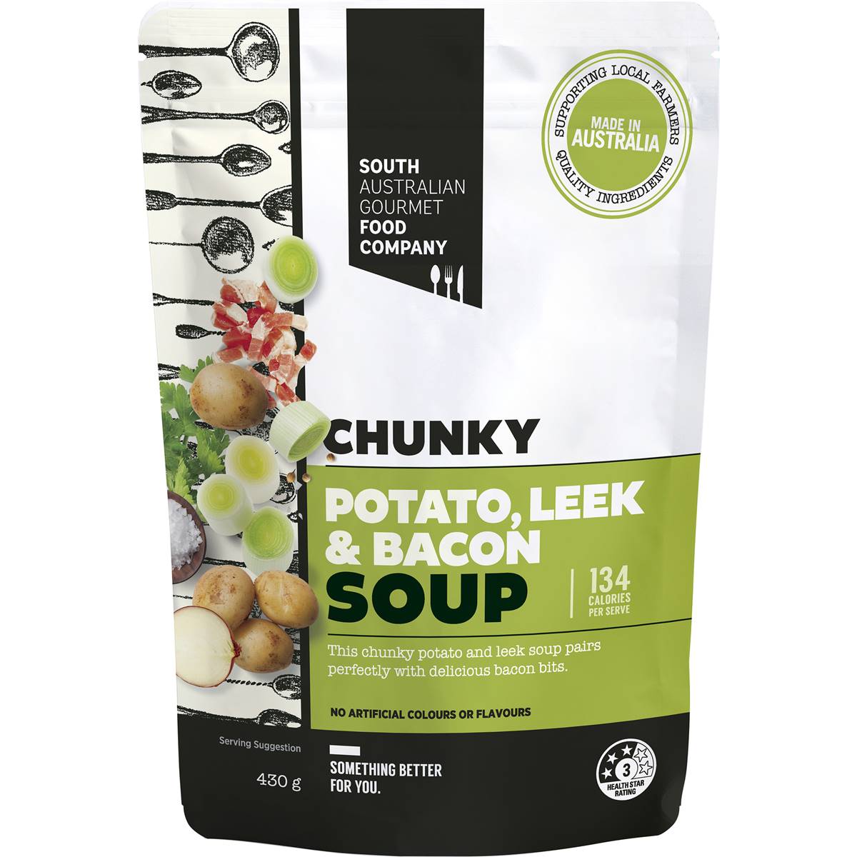 South Australian Gourmet Food Company Chunky Potato Leek & Bacon Soup Pouch