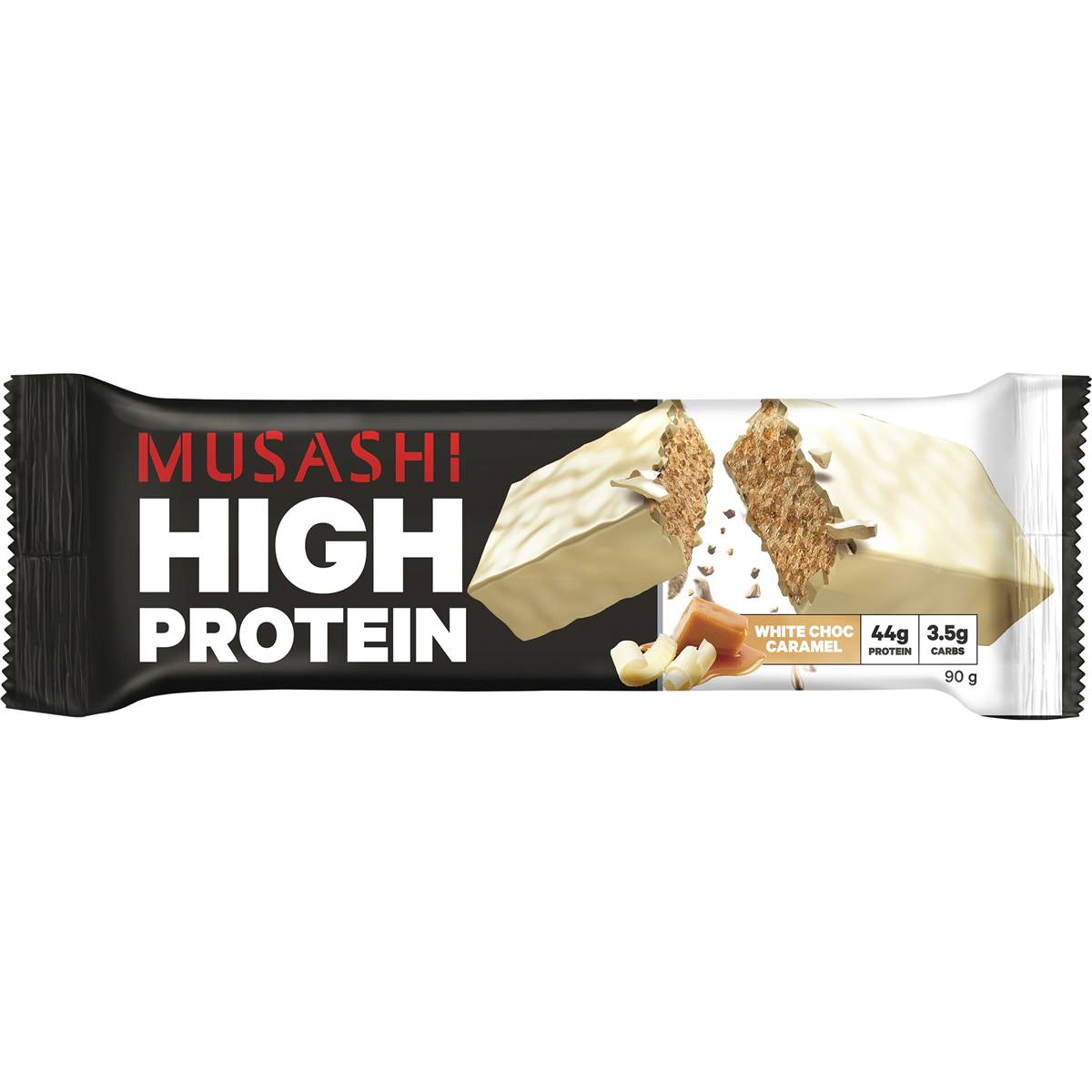 Musashi High Protein Bar White Chocolate Caramel 90g – Woolworths