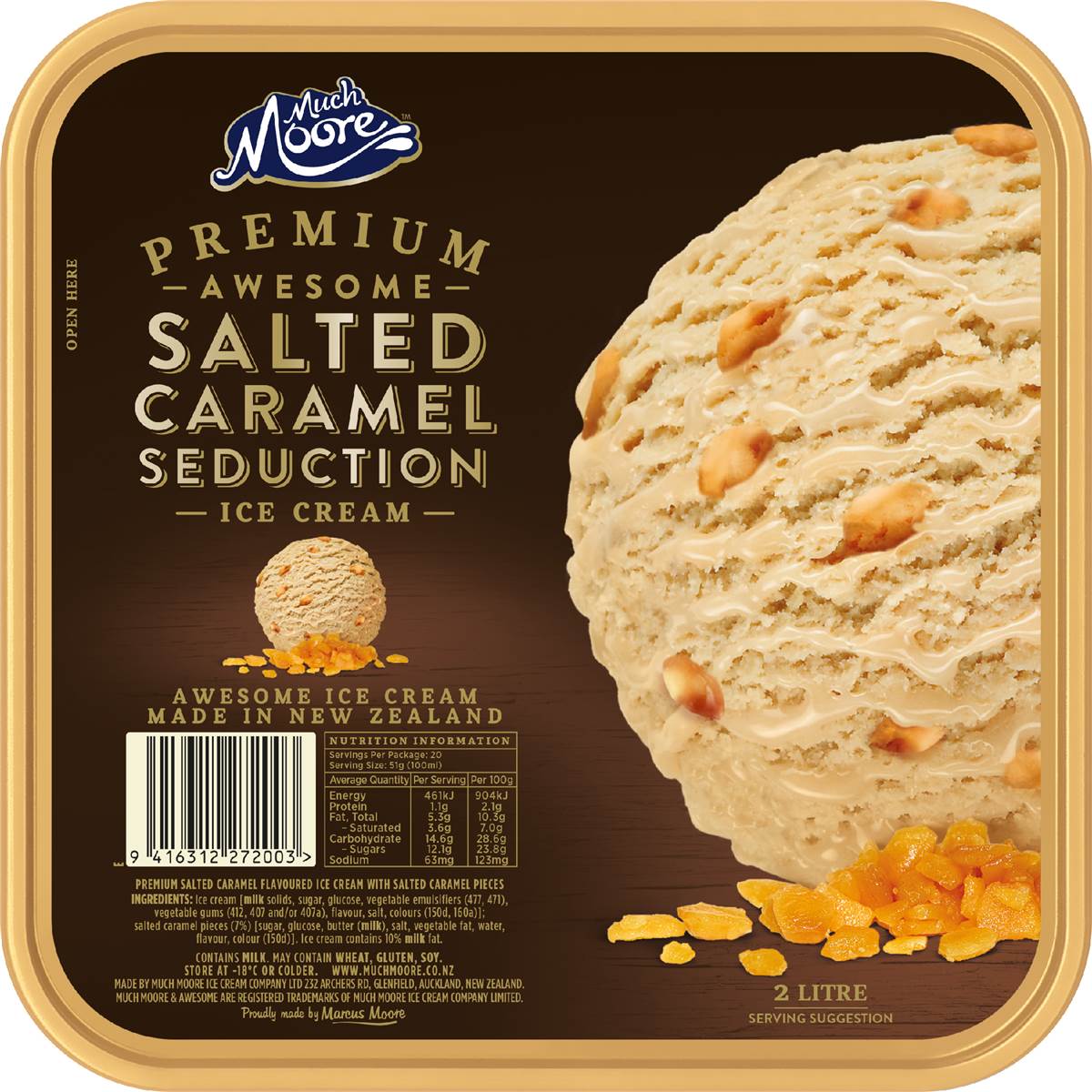 Much Moore Awesome Salted Caramel Ice Cream Tub 2L