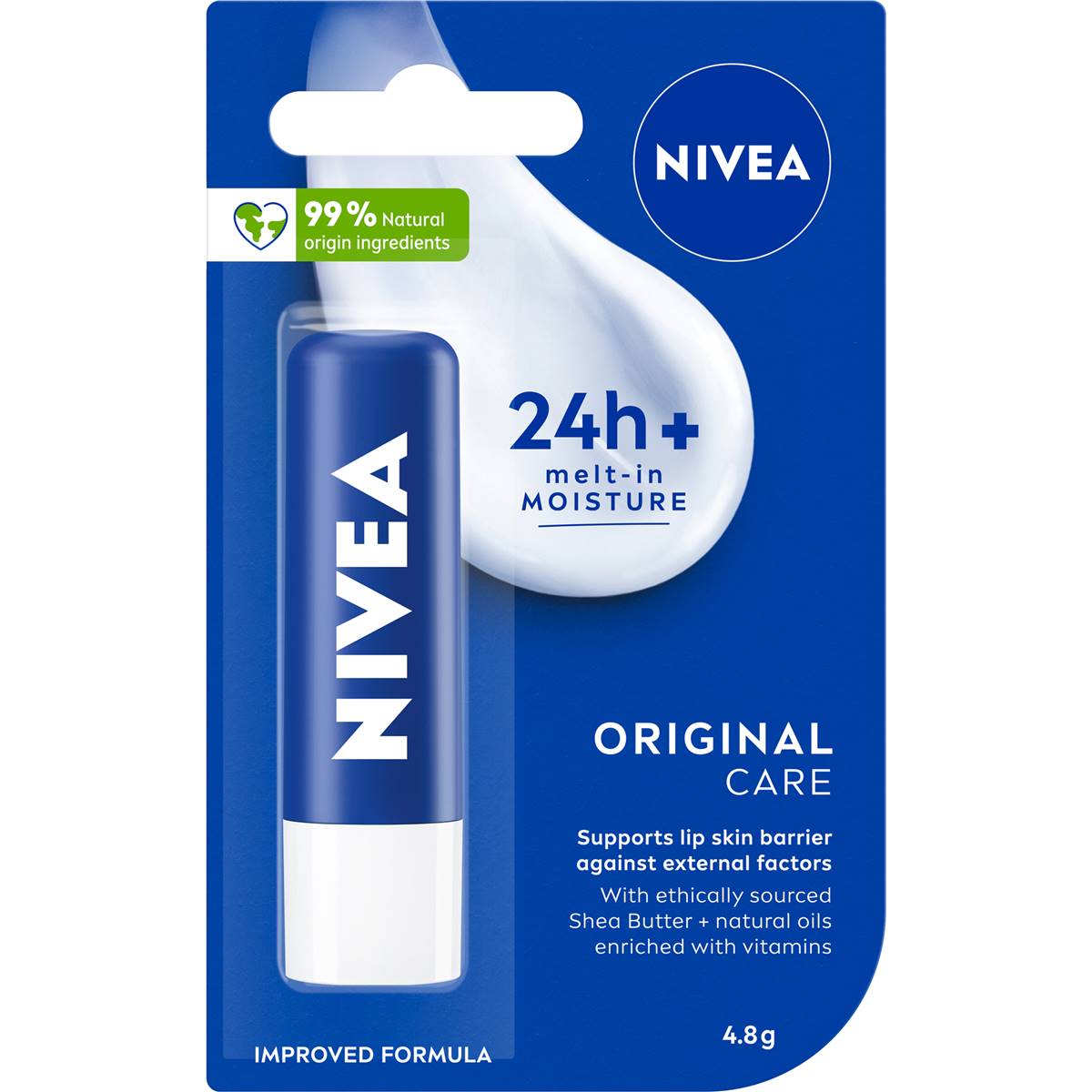 Nivea Original Care Moisturising Lip Balm 4.8g