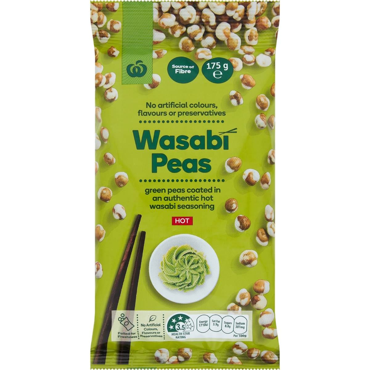 Calories in Woolworths Wasabi Peas calcount
